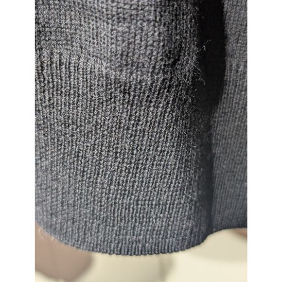 Black Brown Made in Italy 100% Extra Fine Merino Wool Quarter Zip Sweater Mens L - Picture 7 of 10